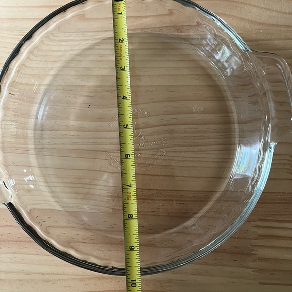 Vintage Anchor Hocking USA Heavy 2+ lb Clear Glass 9.5” 24cm Pie Bake Pan Plate - Picture 2 of 4